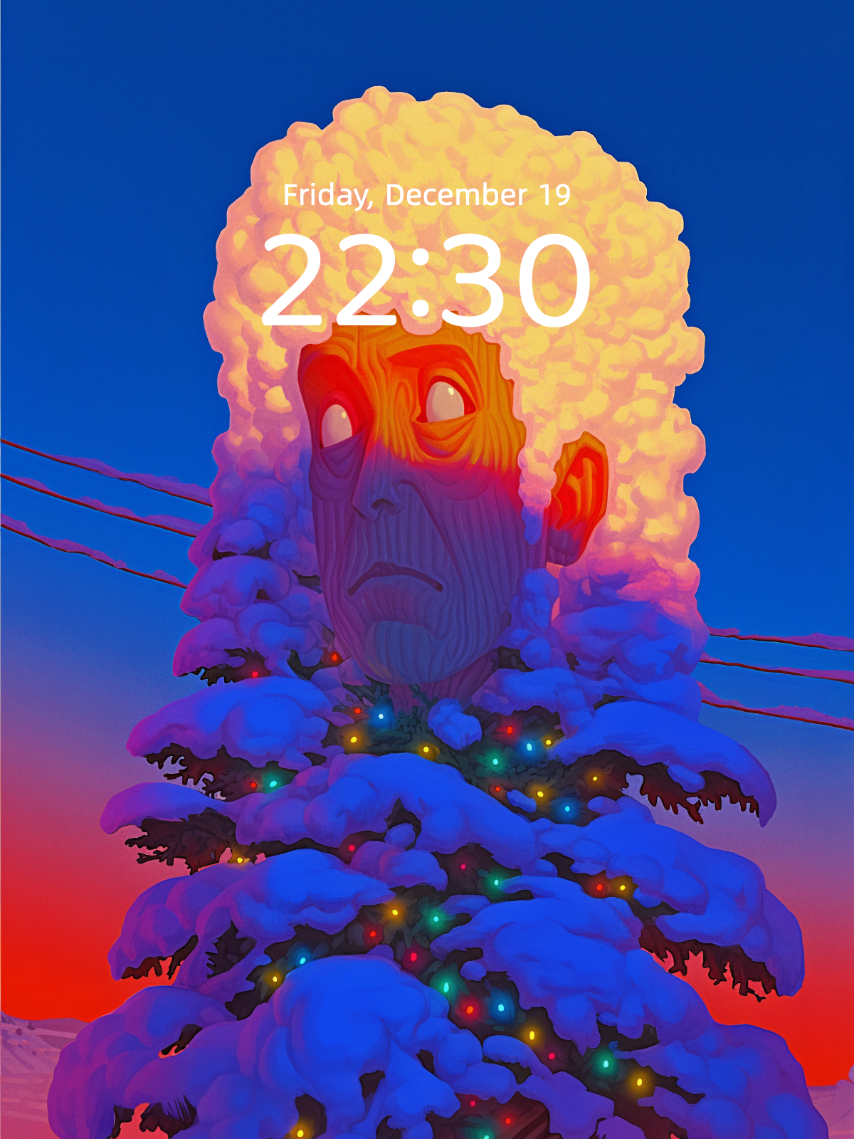 Symptom: Christmas Tree Head – Dark Art Wallpaper – wallpaper detail view by Soulkeeper2099