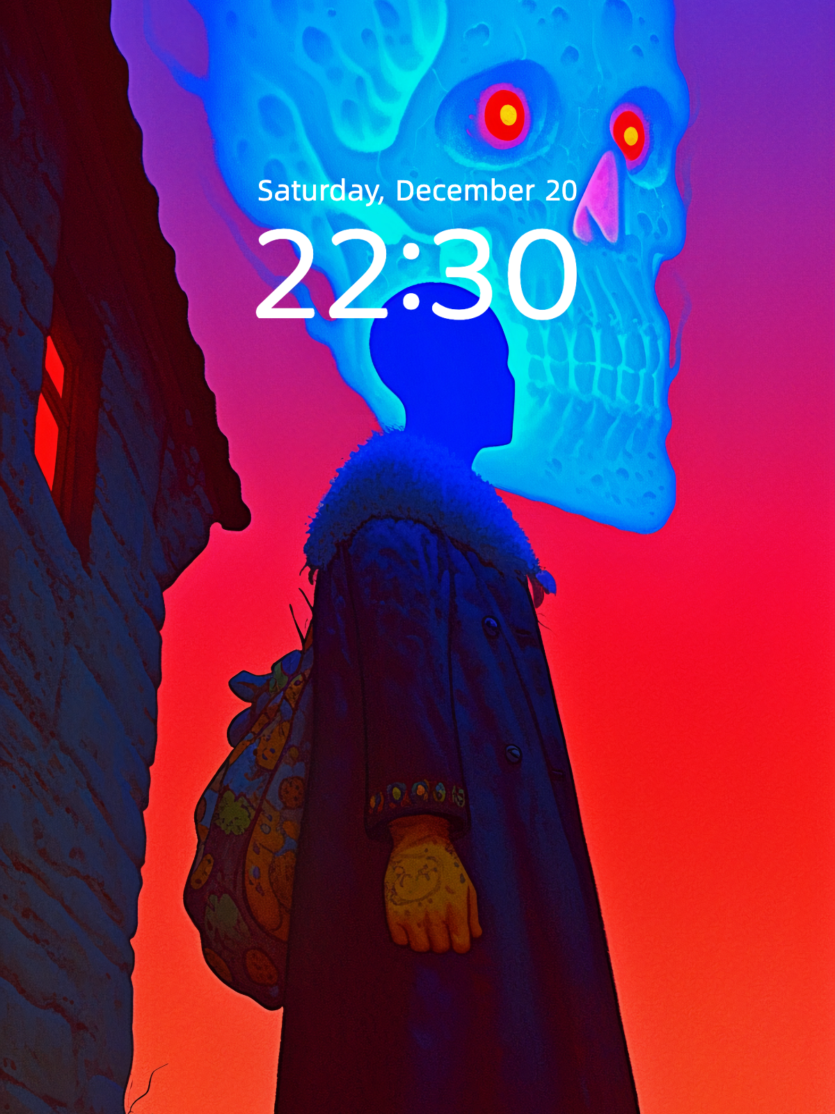 Runaway with a Burning Shadow – Dark Art Wallpaper – wallpaper detail view by Soulkeeper2099