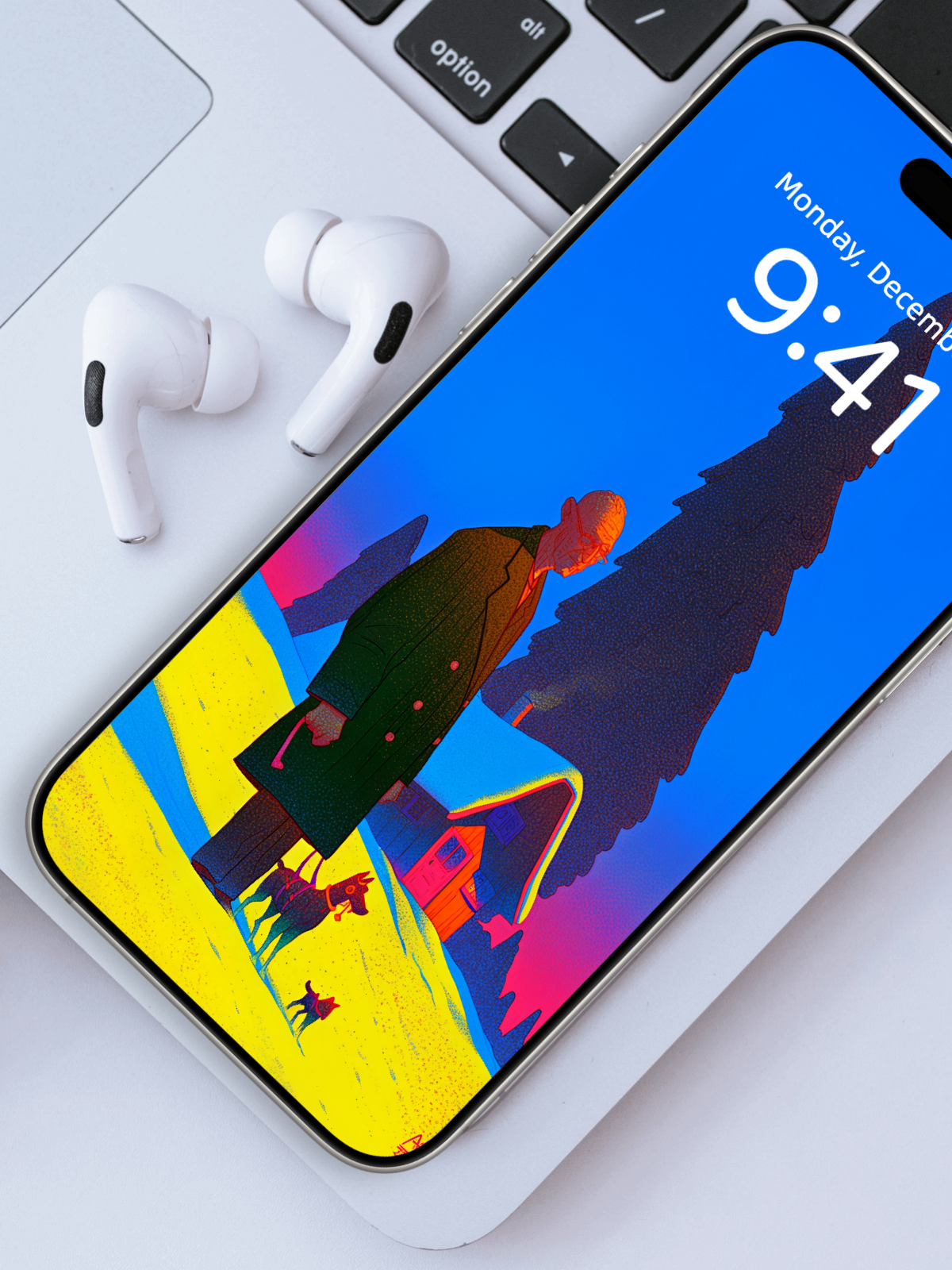 Dusk Walk with Two Guardians wallpaper