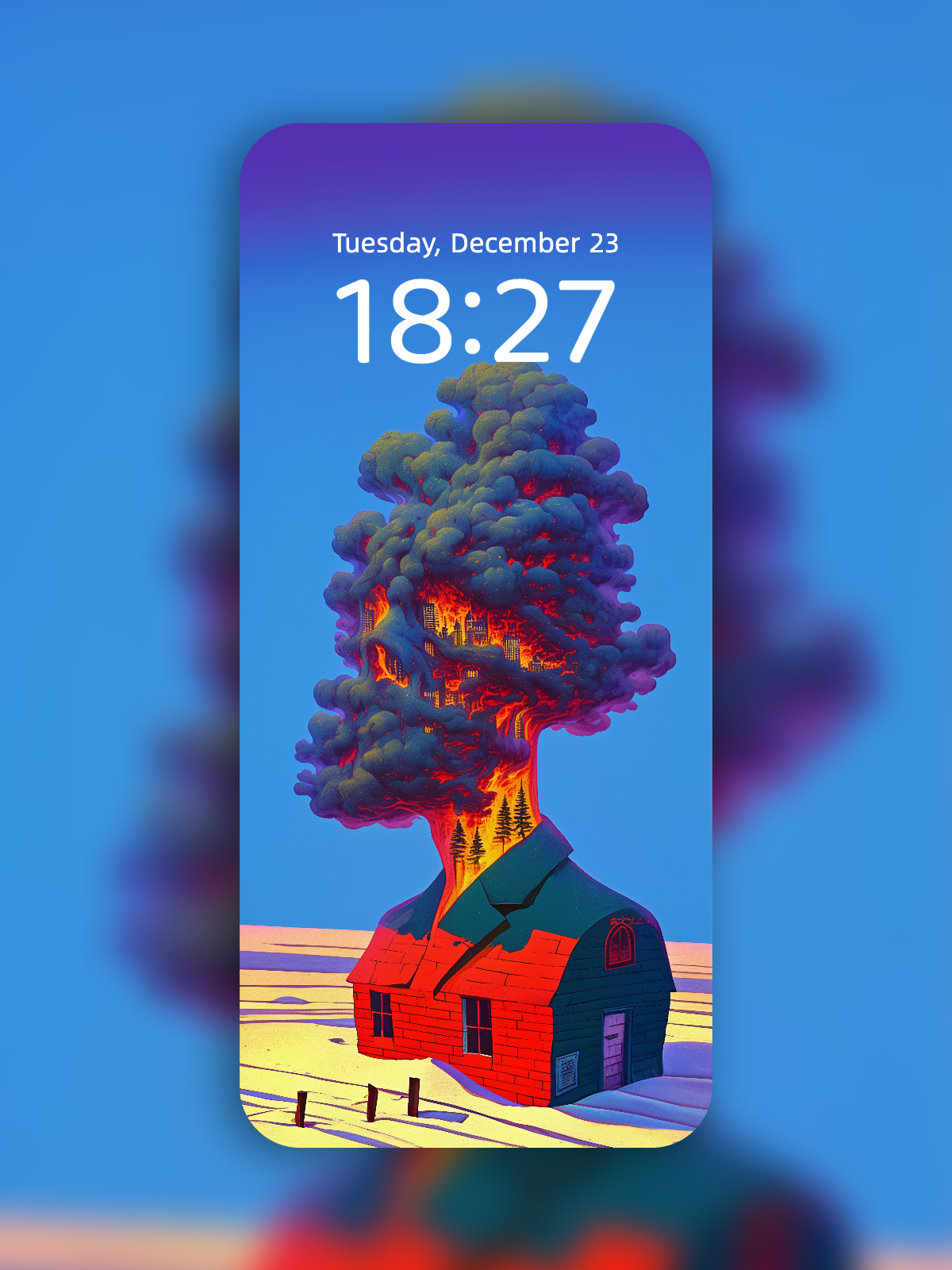 City Burning Under the Roof wallpaper