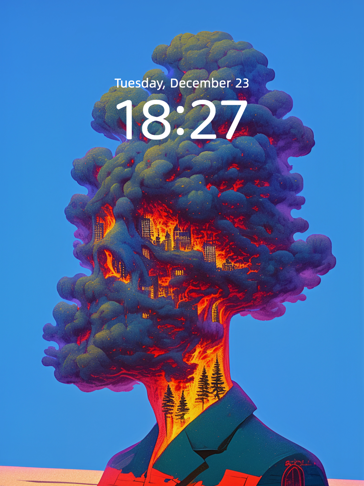 City Burning Under the Roof wallpaper