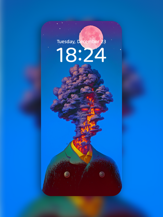 Moonlit Molten City wallpaper