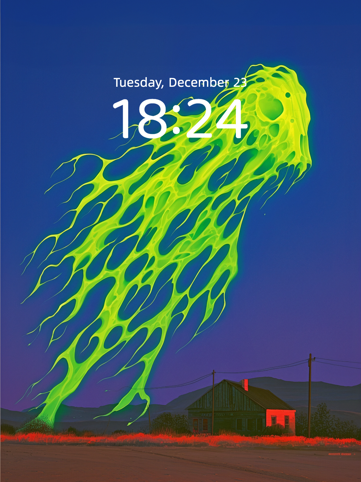 Neon Descent – Dark Art Wallpaper – wallpaper detail view by Soulkeeper2099